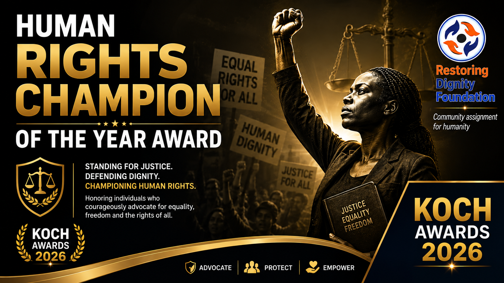 HUMAN RIGHTS CHAMPION  OF THE YEAR  AWARD